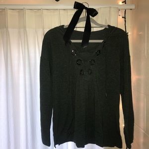 Army Green lace up fashion hoodie
